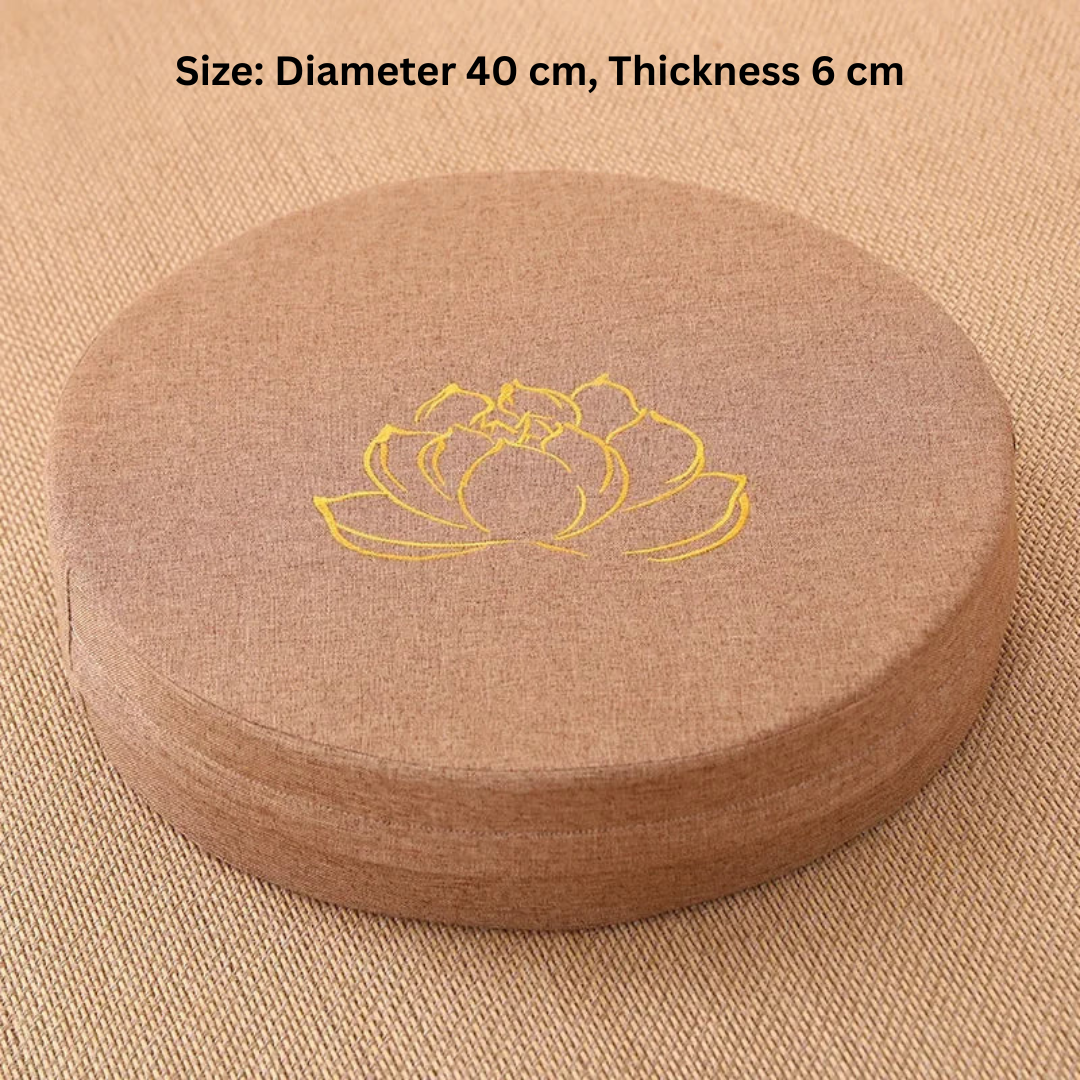 Premium Soft Round Linen Fabric Seat Cushion