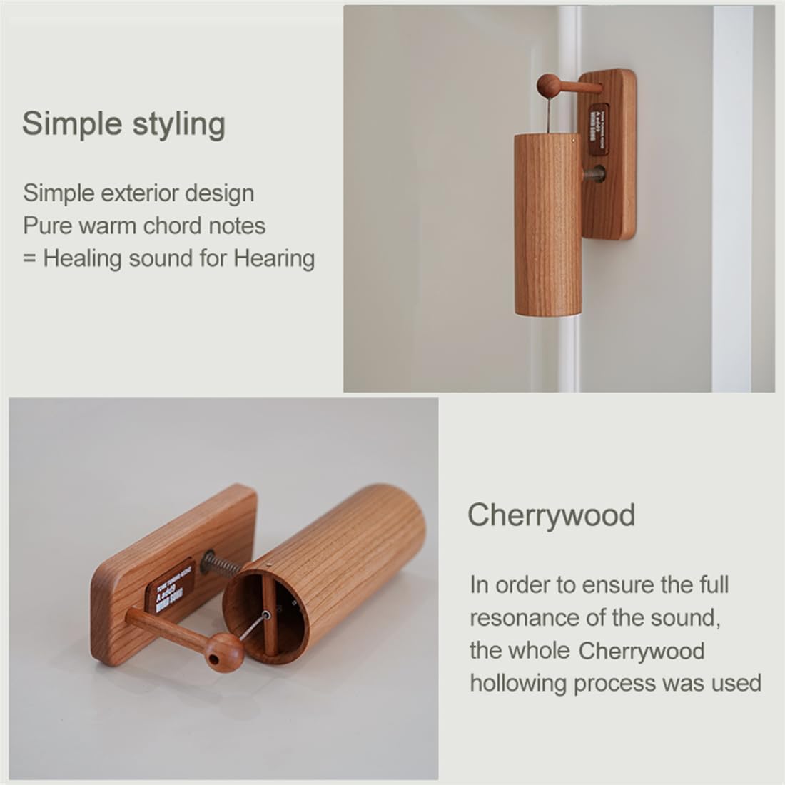 Premium Cherry Wood 432Hz Relaxing Melody Musical Door Chime