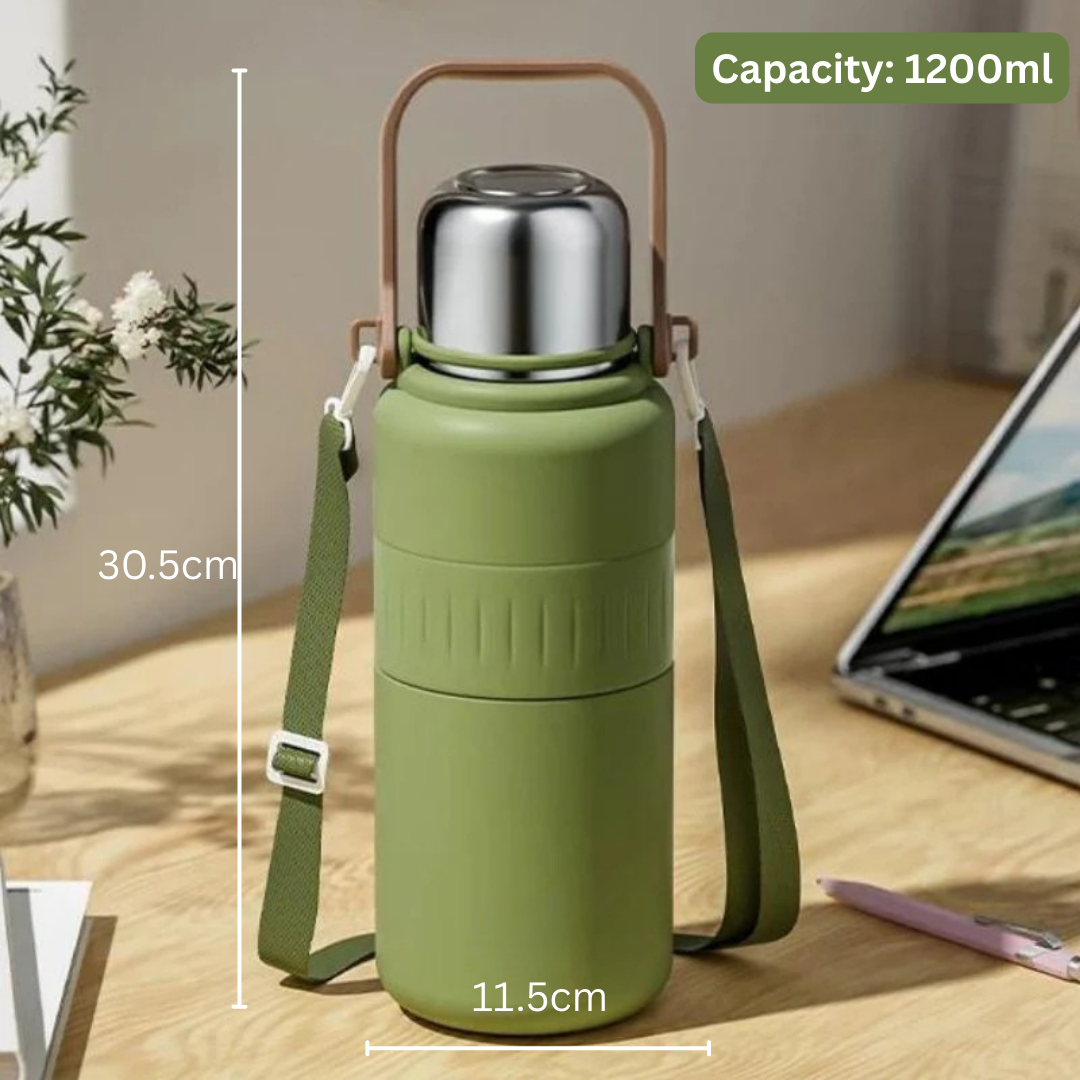 Stainless Steel Insulated Water Bottle – 1.2L Durable Design