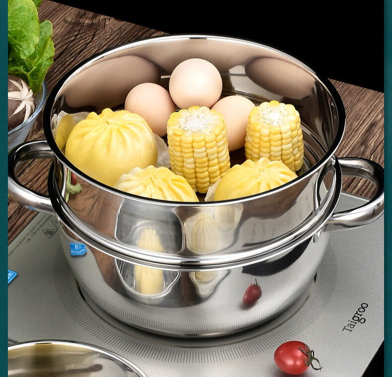 Stainless Steel Multipurpose Soup Pot with Steaming Rack
