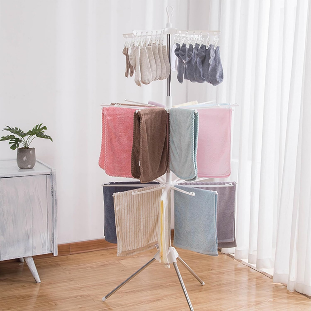 Triple Layer Foldable Multifunctional Clothes Drying Rack