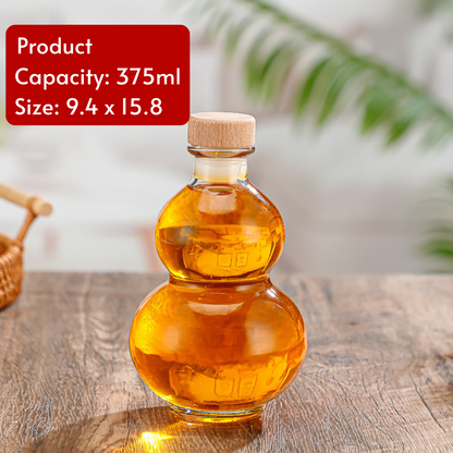 Elegant Glass Whiskey Decanter Gourd Shape Design Bottle
