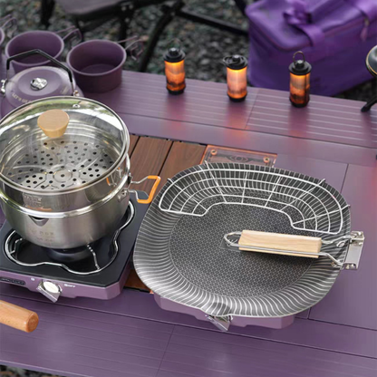 Multi-Use Stainless Steel Square Honeycomb Grill Pan with Oil Filter Tray