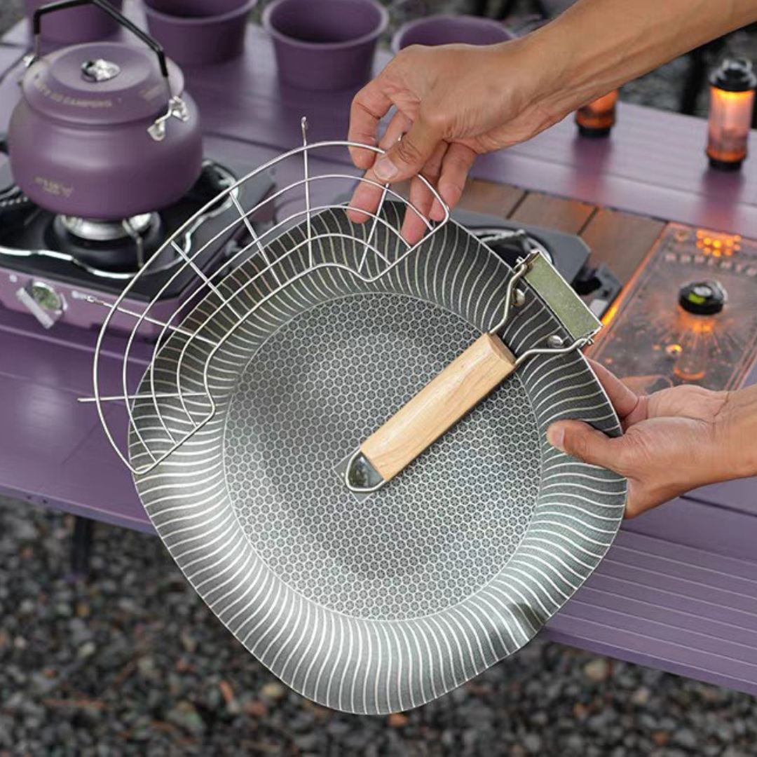 Multi-Use Stainless Steel Square Honeycomb Grill Pan with Oil Filter Tray