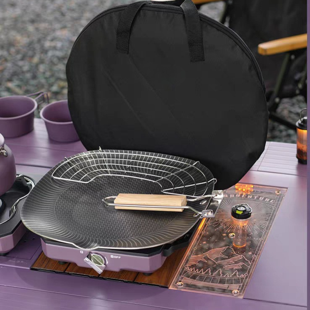 Multi-Use Stainless Steel Square Honeycomb Grill Pan with Oil Filter Tray