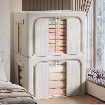 Double Window Foldable Storage Box Organizer