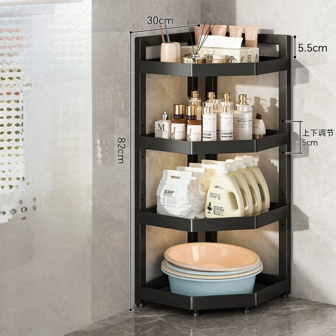 Elegant Corner Adjustable Layer Height Storage Rack