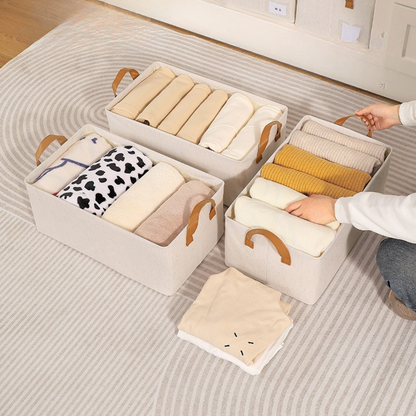 Fabric Foldable Multi-Purpose Clothes Storage Solution with Handles