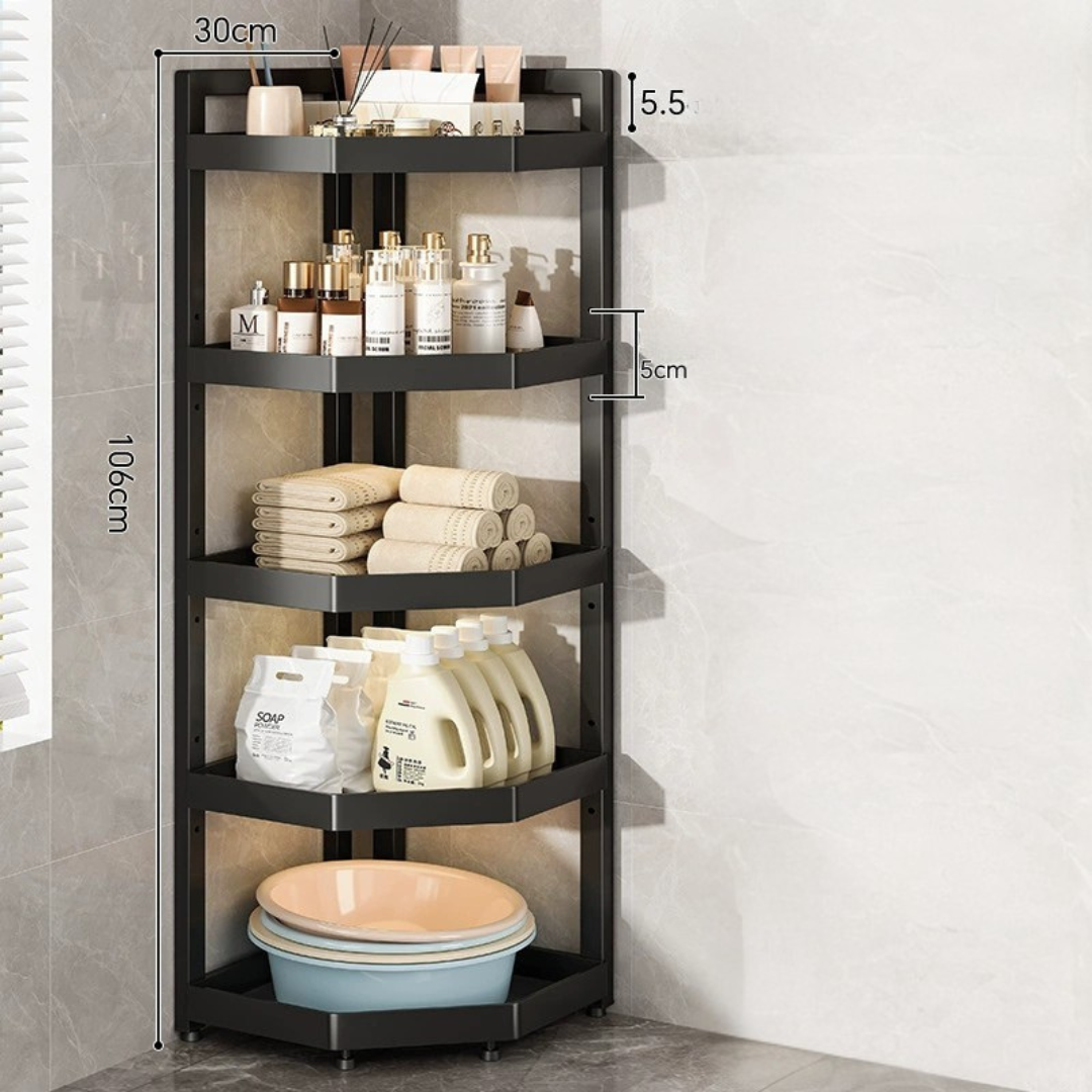Elegant Corner Adjustable Layer Height Storage Rack