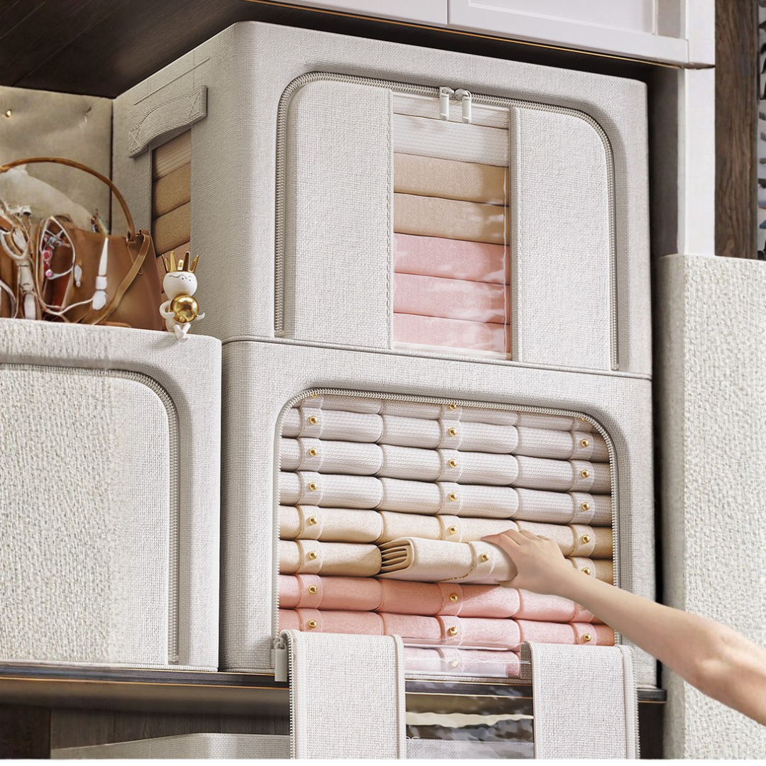 Double Window Foldable Storage Box Organizer