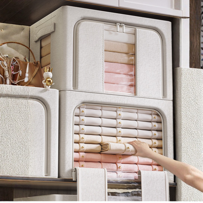 Double Window Foldable Storage Box Organizer
