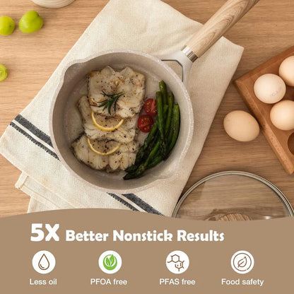 Homero Non-Stick Multi-Use Granite Pan With Pour Spout - 16cm 1.5L