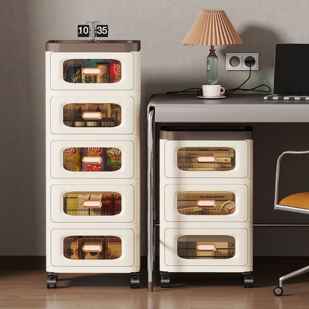 Multi Layer Smooth Drawers Storage Cabinet - 360 Degree Wheels
