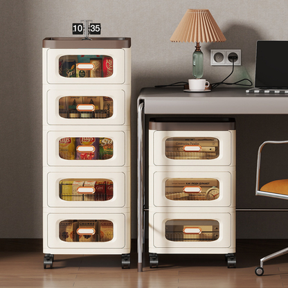 Multi Layer Smooth Drawers Storage Cabinet - 360 Degree Wheels