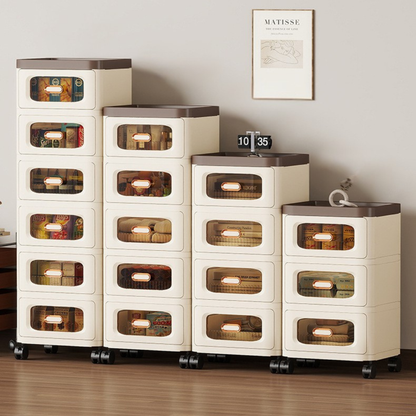 Multi Layer Smooth Drawers Storage Cabinet - 360 Degree Wheels