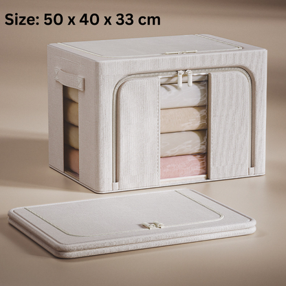 Double Window Foldable Storage Box Organizer