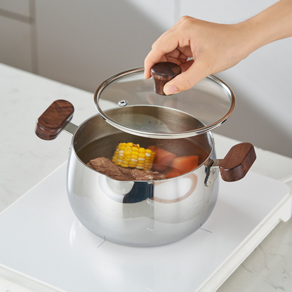 Multi-Purpose Stainless Steel Steamer Pot Set with Wooden handle