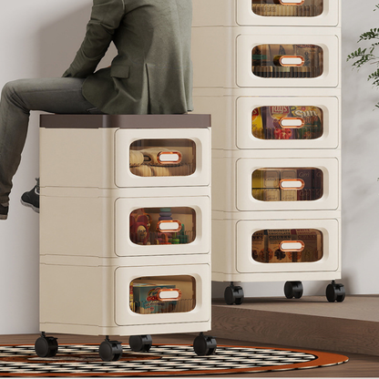 Multi Layer Smooth Drawers Storage Cabinet - 360 Degree Wheels
