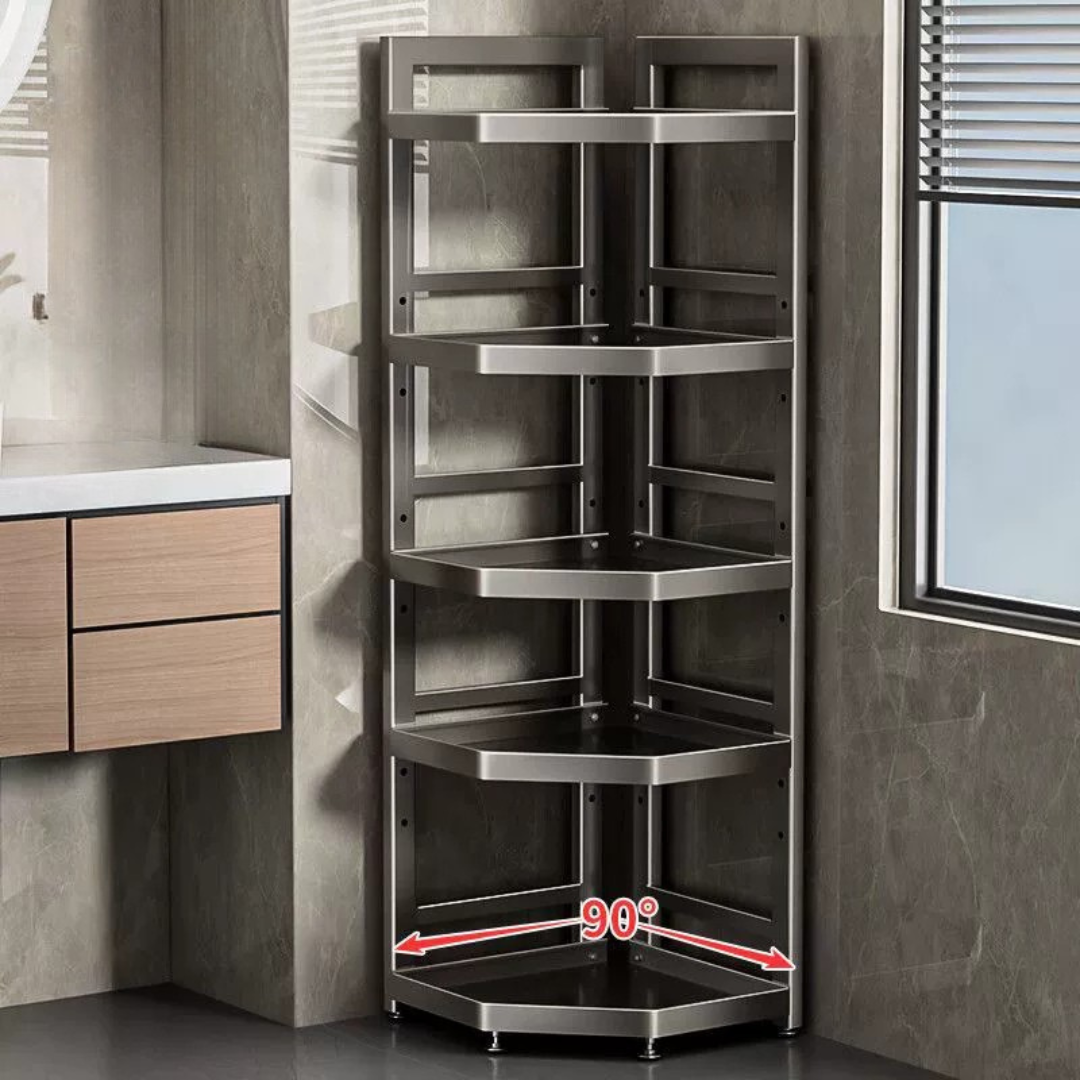 Elegant Corner Adjustable Layer Height Storage Rack