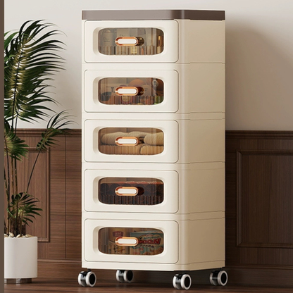 Multi Layer Smooth Drawers Storage Cabinet - 360 Degree Wheels