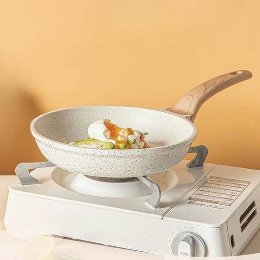 HOMERO Premium Maifan Granite Non Stick Fry Pan with Lid Induction Compatible