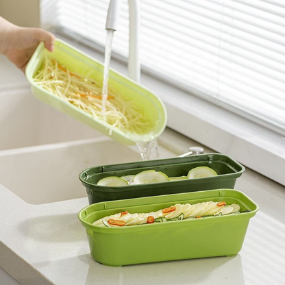 Multifunctional Vegetable Cutter Slicer Shredder Basket with 6 Interchangeable Blades