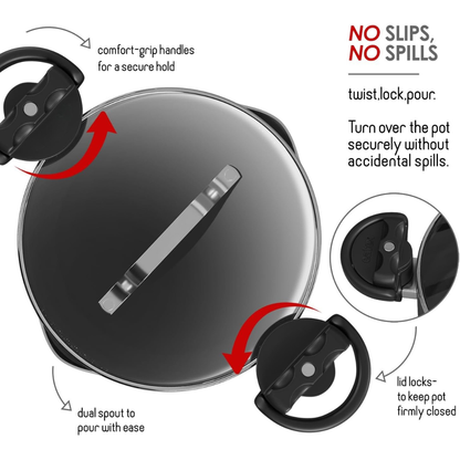 Premium Multipurpose Twist Lock Non-Stick Pot
