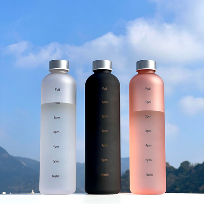Motivational Water Bottle with Time Marker Leakproof - 1000ml Capacity