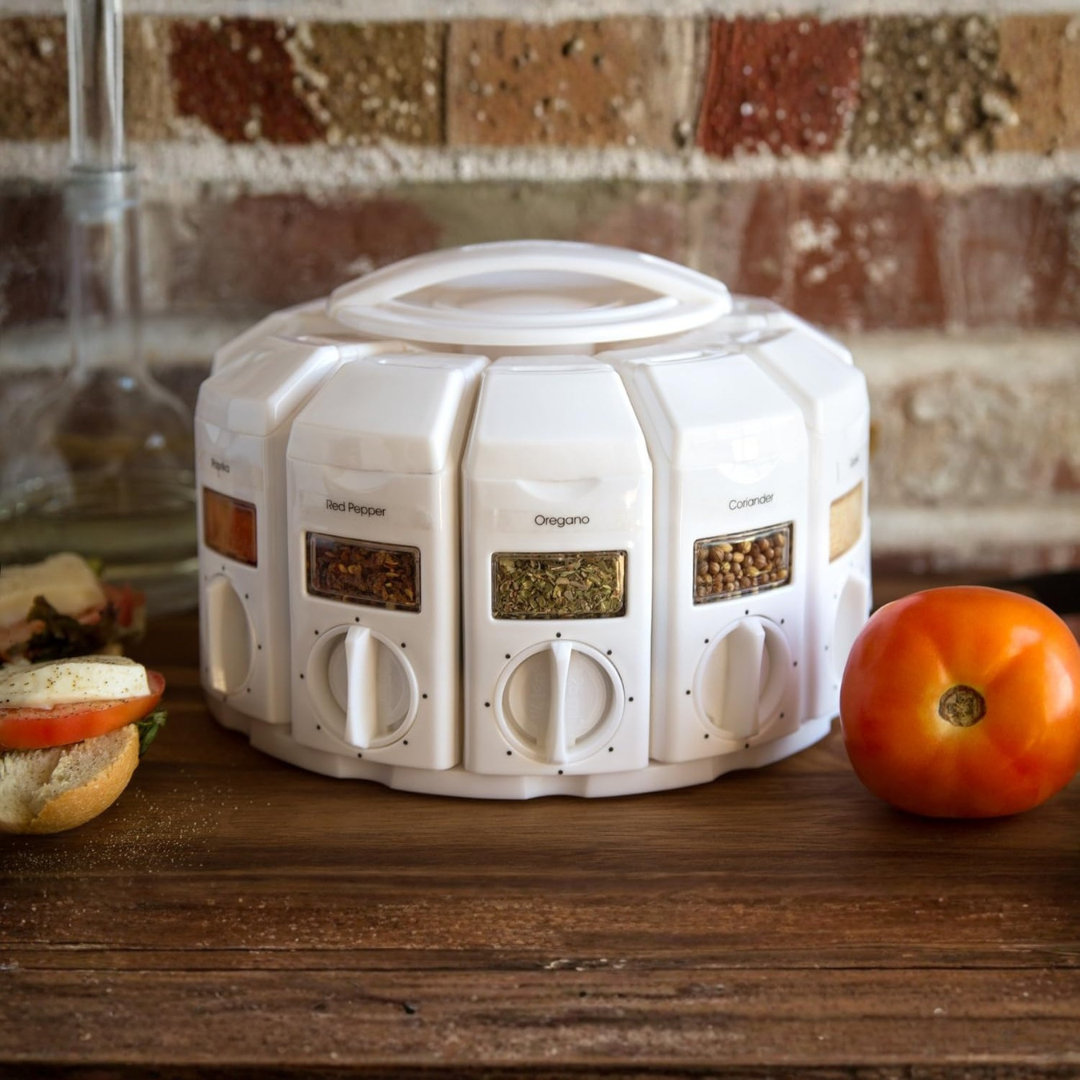 12 Containers Rotating Spice Carousel Storage Organizer