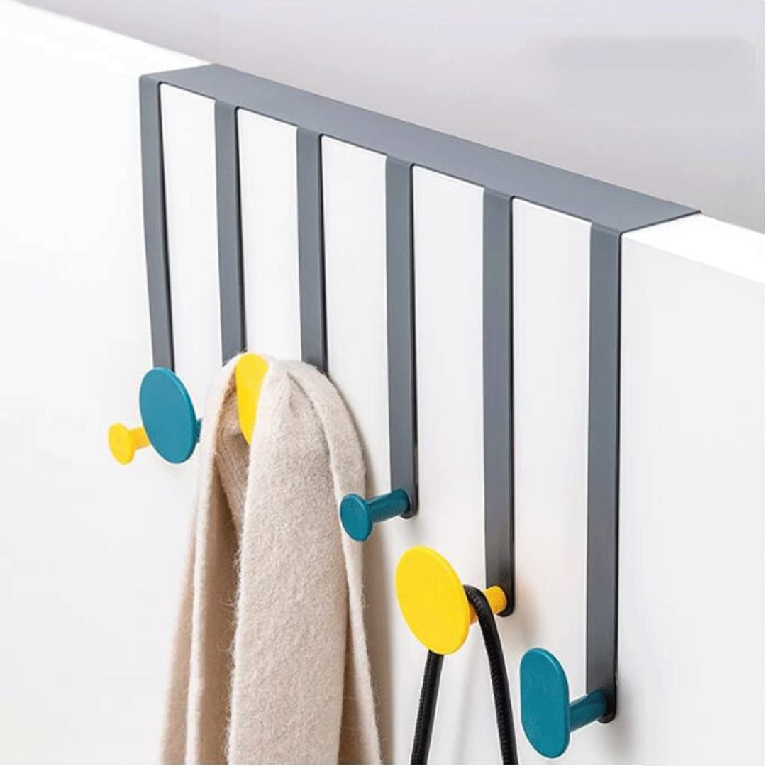 6 - Hooks Stainless Steel Door Hook Organizer Rack