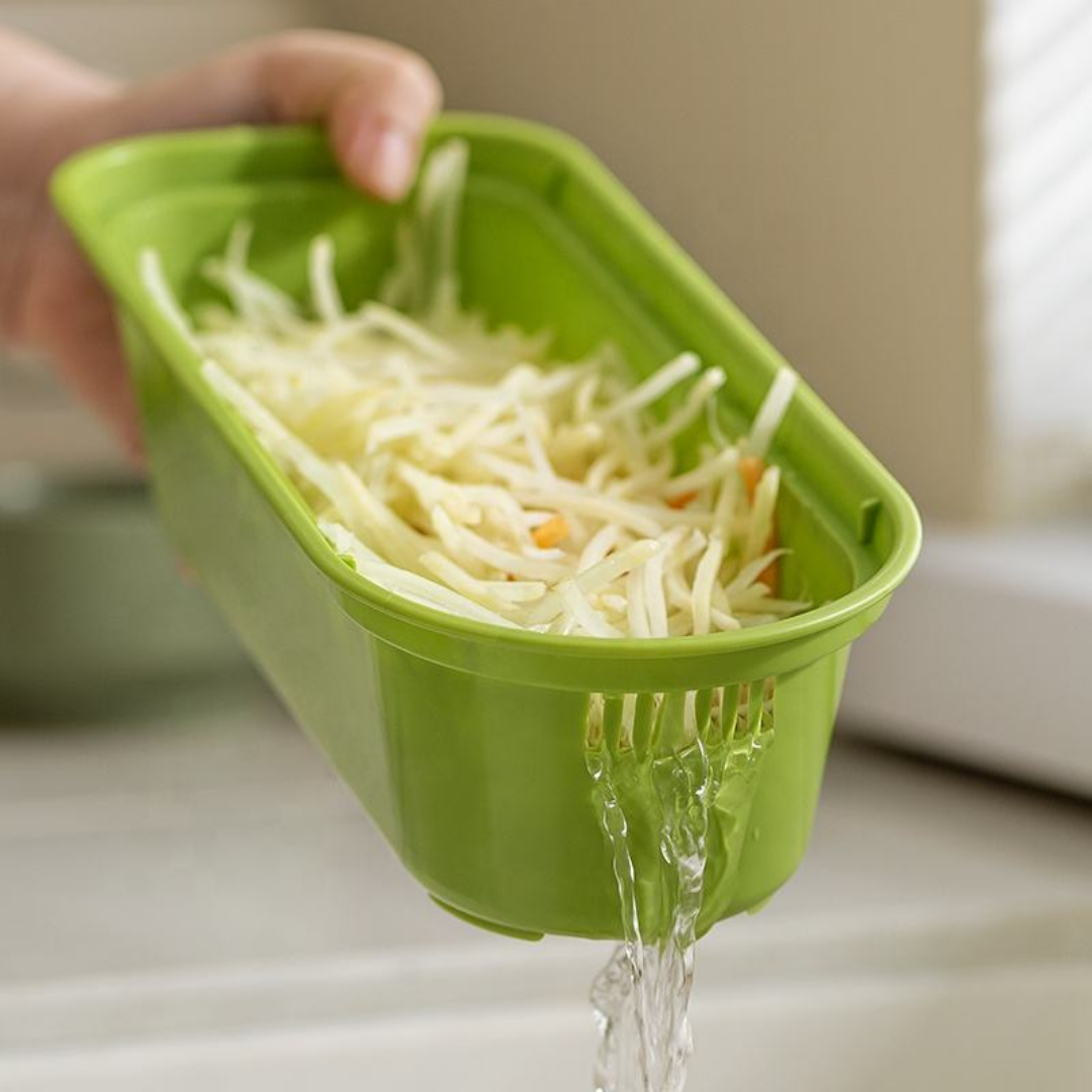 Multifunctional Vegetable Cutter Slicer Shredder Basket with 6 Interchangeable Blades