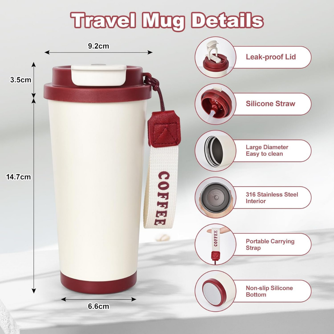 Stylish Travel Stainless Steel Insulated Tumbler - 530ml
