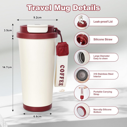 Stylish Travel Stainless Steel Insulated Tumbler - 530ml