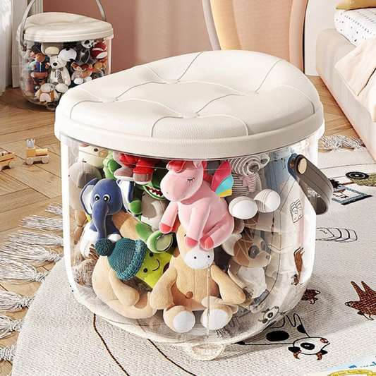    Transparent Multipurpose Storage Stool – 33cm Strong Build Design