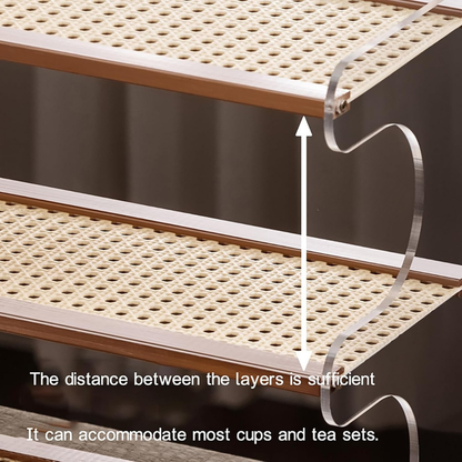 Elegant 4 Tier Versatile Usage Acrylic Wood Desktop Storage Shelf