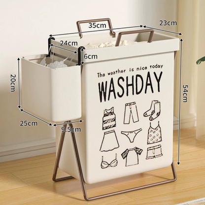 Modern Multi-Purpose Laundry Basket Organizer with Small Bucket - 75L