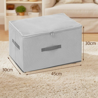 Multi-Purpose Foldable Covered Clothing Storage Box with Smooth Zipper & Reinforced Handles