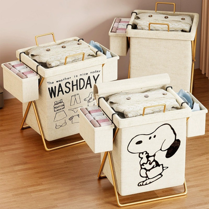 Modern Multi-Purpose Laundry Basket Organizer with Small Bucket - 75L