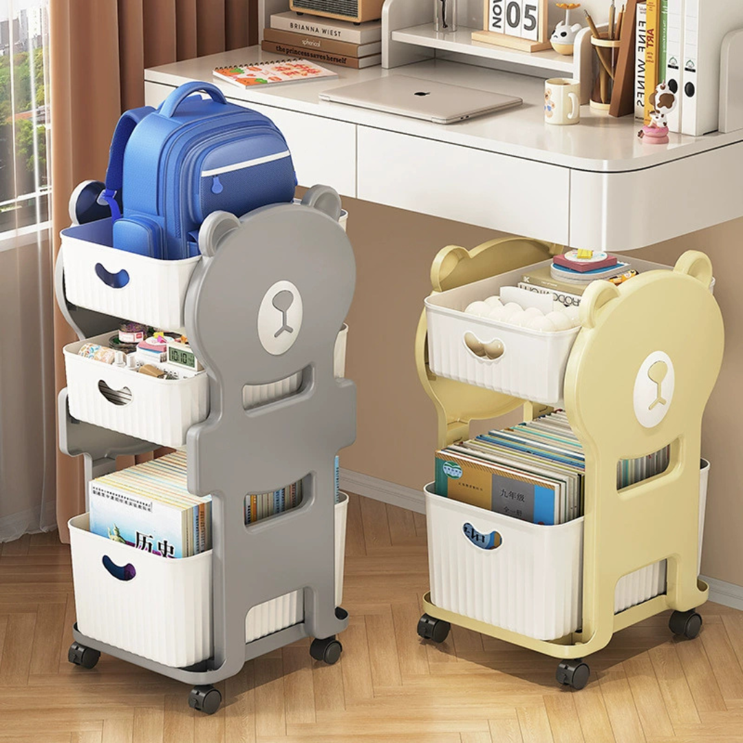 Multi-Purpose Kids Movable Toy Storage Organizer Cart with 360° Universal Caster Wheels