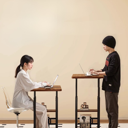 Adjustable Height Smooth Mobility Side Table with Lockable Wheels