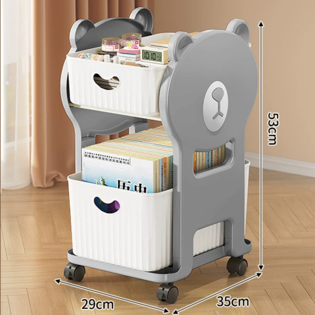 Multi-Purpose Kids Movable Toy Storage Organizer Cart with 360° Universal Caster Wheels