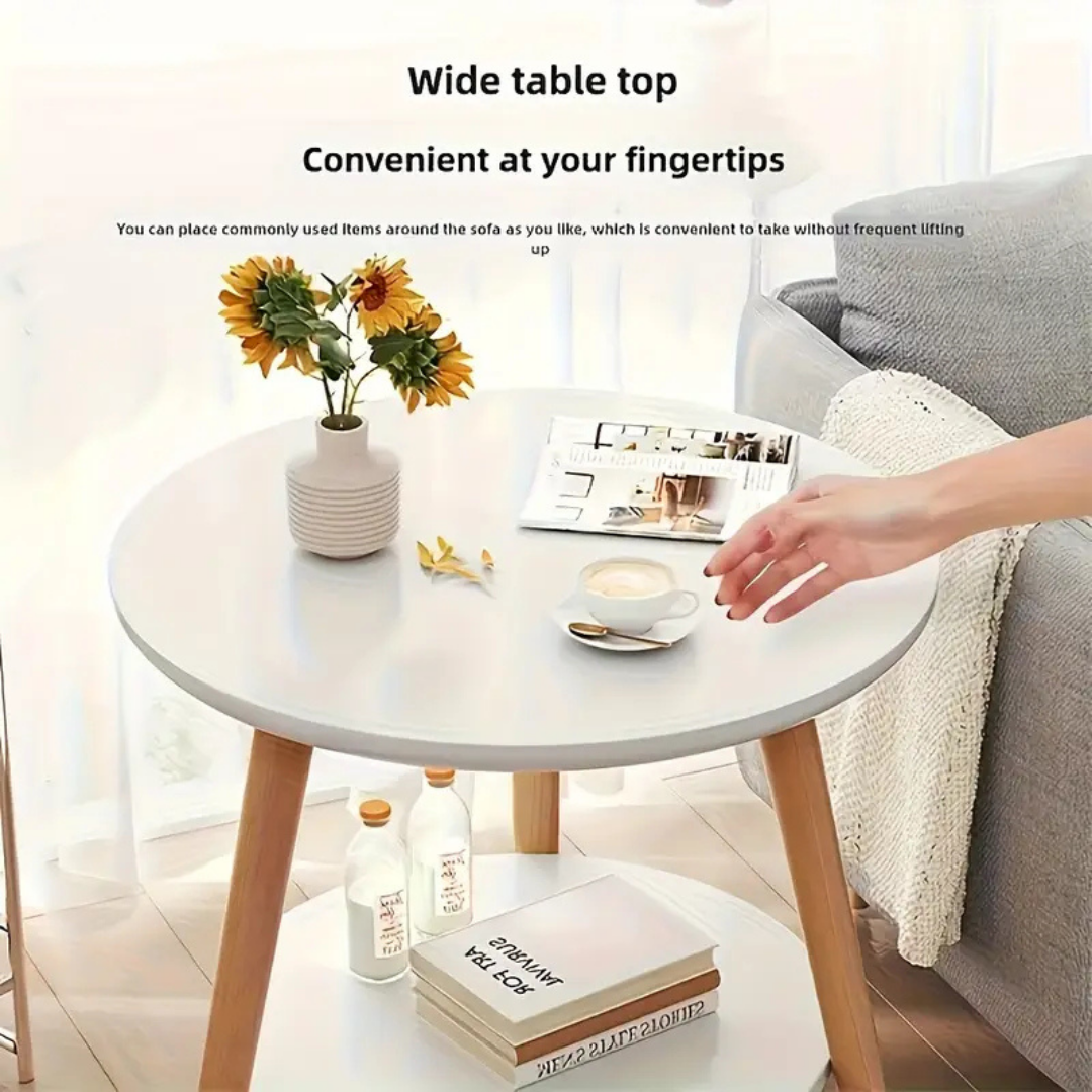 Nordic Elegant Double Layer Wooden Coffee Table