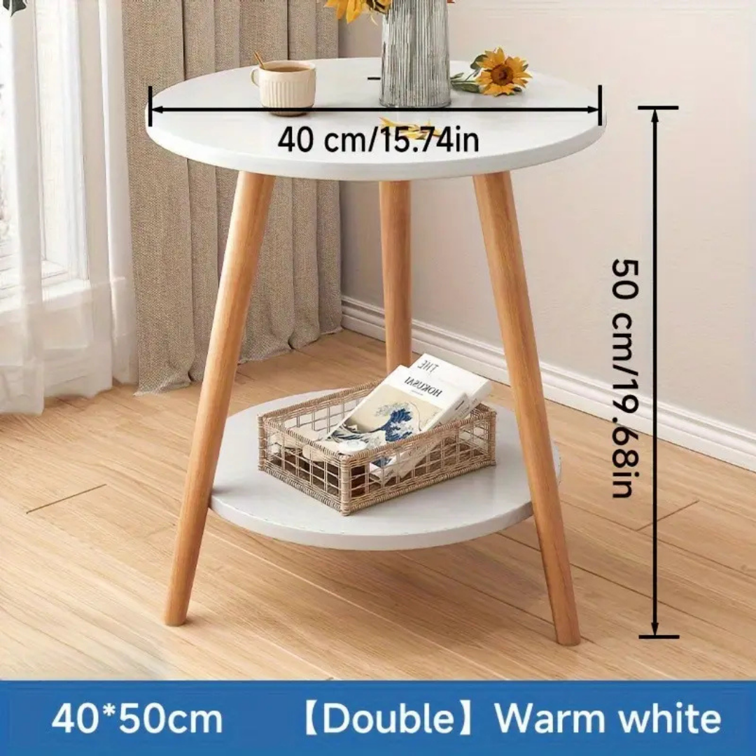 Nordic Elegant Double Layer Wooden Coffee Table