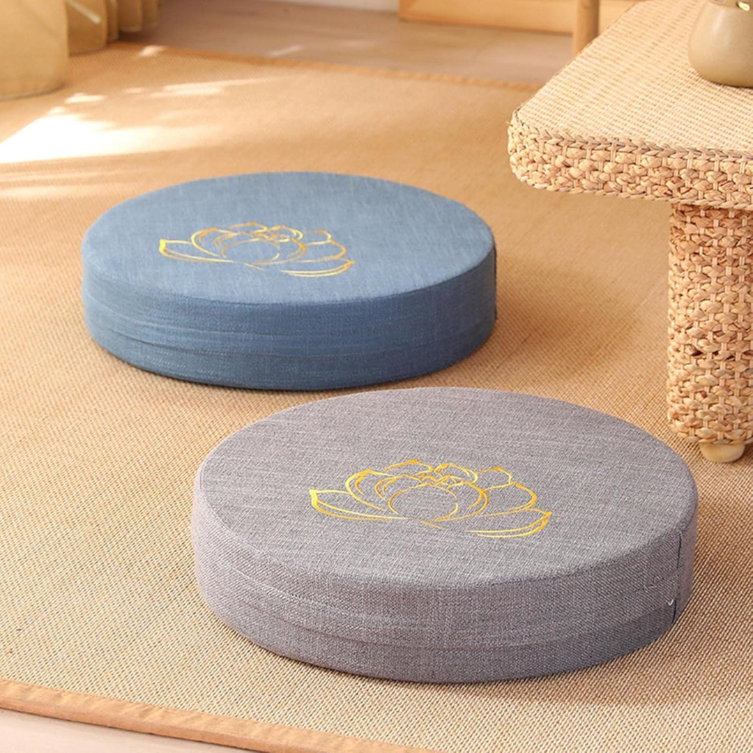 Premium Soft Round Linen Fabric Seat Cushion