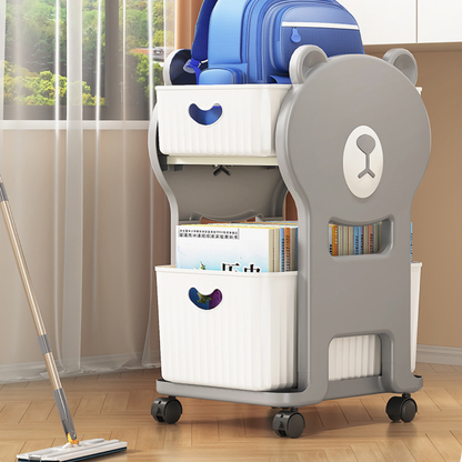 Multi-Purpose Kids Movable Toy Storage Organizer Cart with 360° Universal Caster Wheels