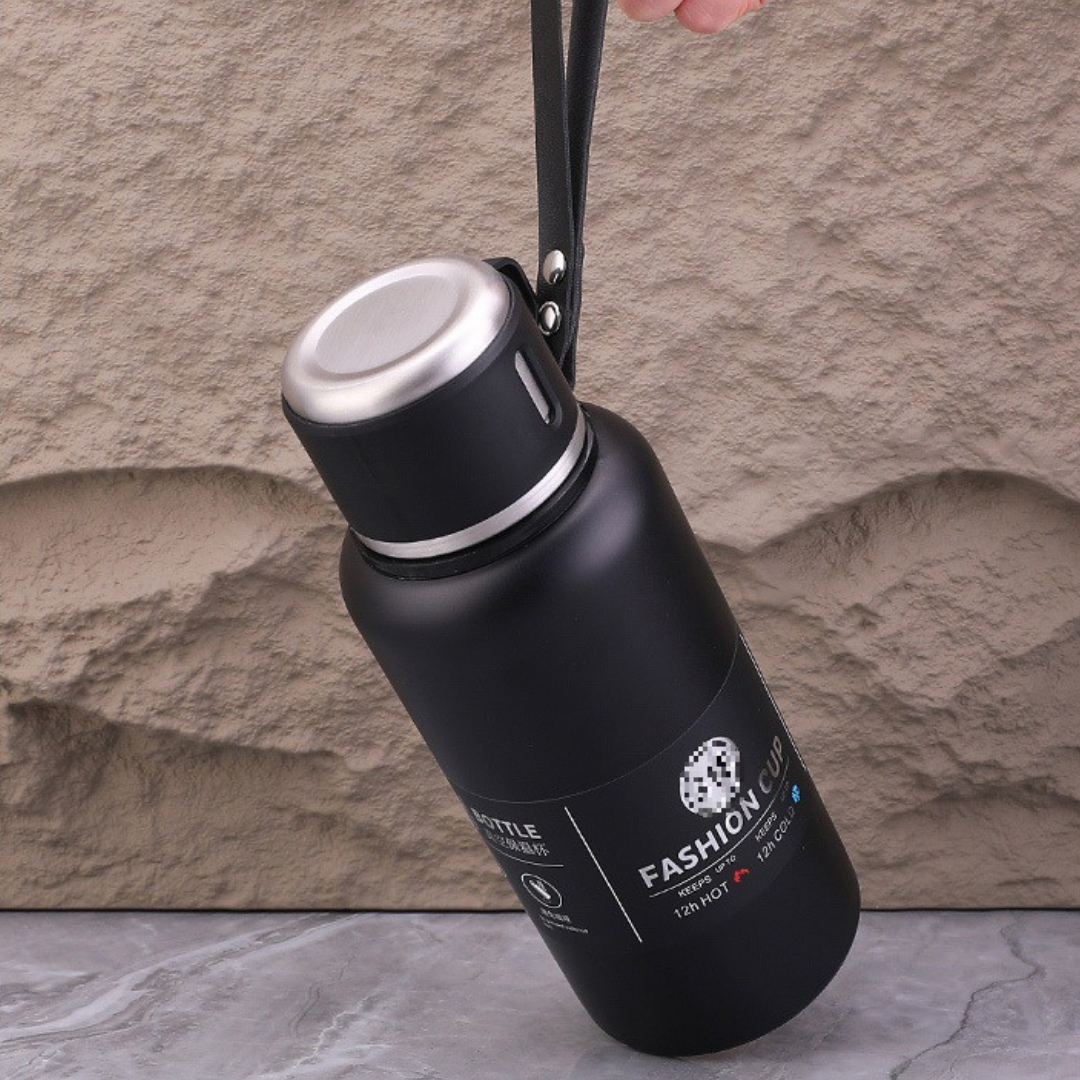 Premium Stainless Steel Thermo Vacuum Flask Bottle 800ML Insulated Cup (Black)