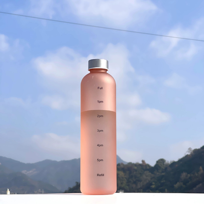 Motivational Water Bottle with Time Marker Leakproof - 1000ml Capacity