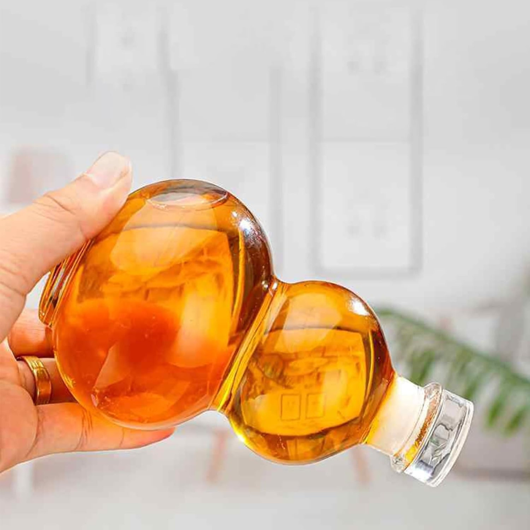 Elegant Glass Whiskey Decanter Gourd Shape Design Bottle