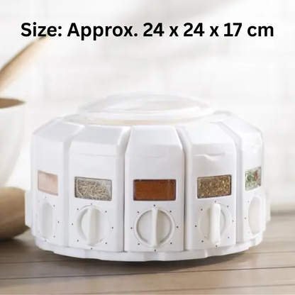 12 Containers Rotating Spice Carousel Storage Organizer