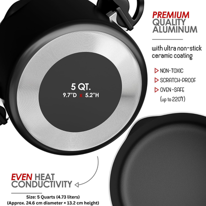 Premium Multipurpose Twist Lock Non-Stick Pot